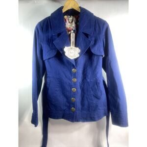 Tulle Navy Blue Lined Trim Blazer New With Tags Women's Size Medium